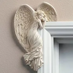 Door Frame Angel Wing Sculpture Simulation Goddesses Action Posture Home Bedroom Living Room Retro Wall Decoration Frame Angel