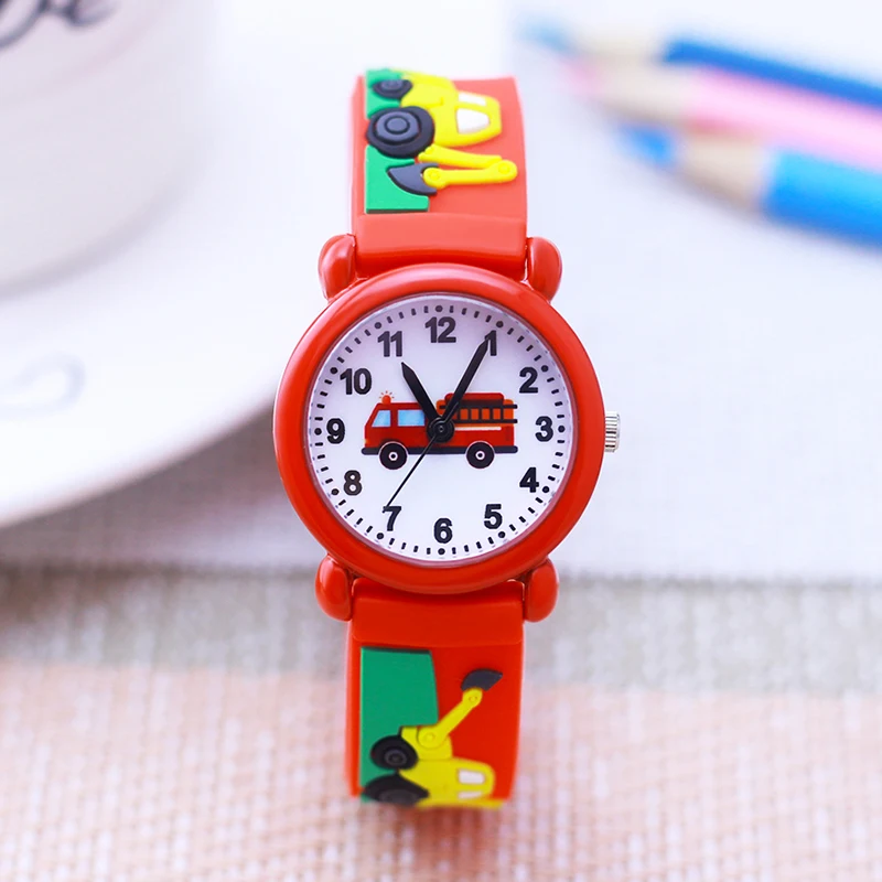 

CYD New Fashion Cool Excavator Children Boys Girls Students Wristwatches Little Babies Learn Time Waterproof Electric Watches