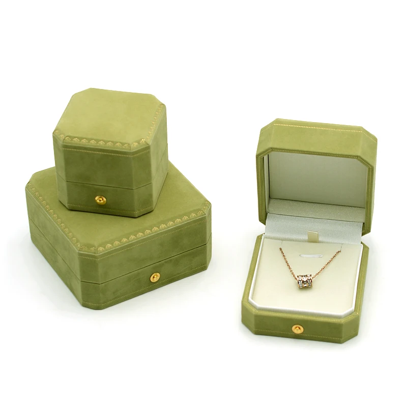 Green Ring Holder Jewelry Storage Case Pendant Box Accessories Necklace Bracelet Bangle Packaging