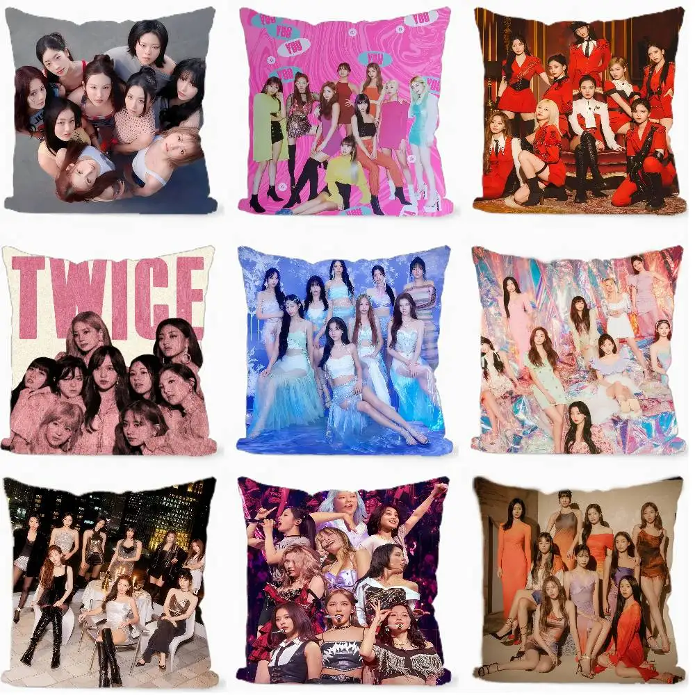 

Canvas Painting Kpop T-twice Cushion Cover Inches Farmhouse Decor Home Throw Pillow Covers For Couch Decorations