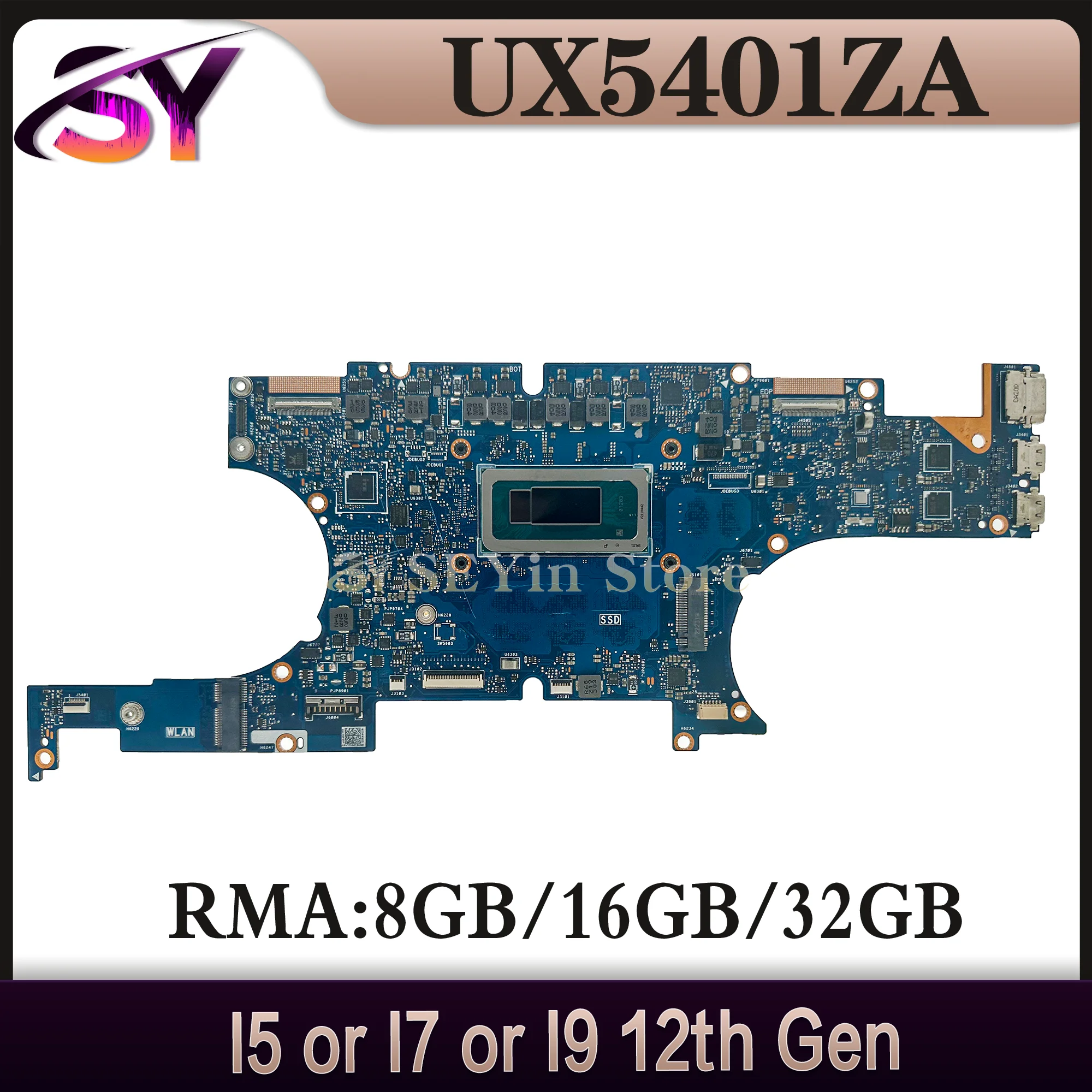 

UX5401ZA Mainboard For ASUS UX5401 UX5401Z BX5401ZA RX5401ZA BX5401Z RX5401Z Laptop Motherboard i5 i7 i9 12th Gen