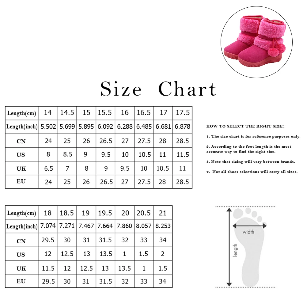 

Toddler Cotton Shoes Boots for Girls Winter Warm Snow Prewalker Snowshoes Toddlers s