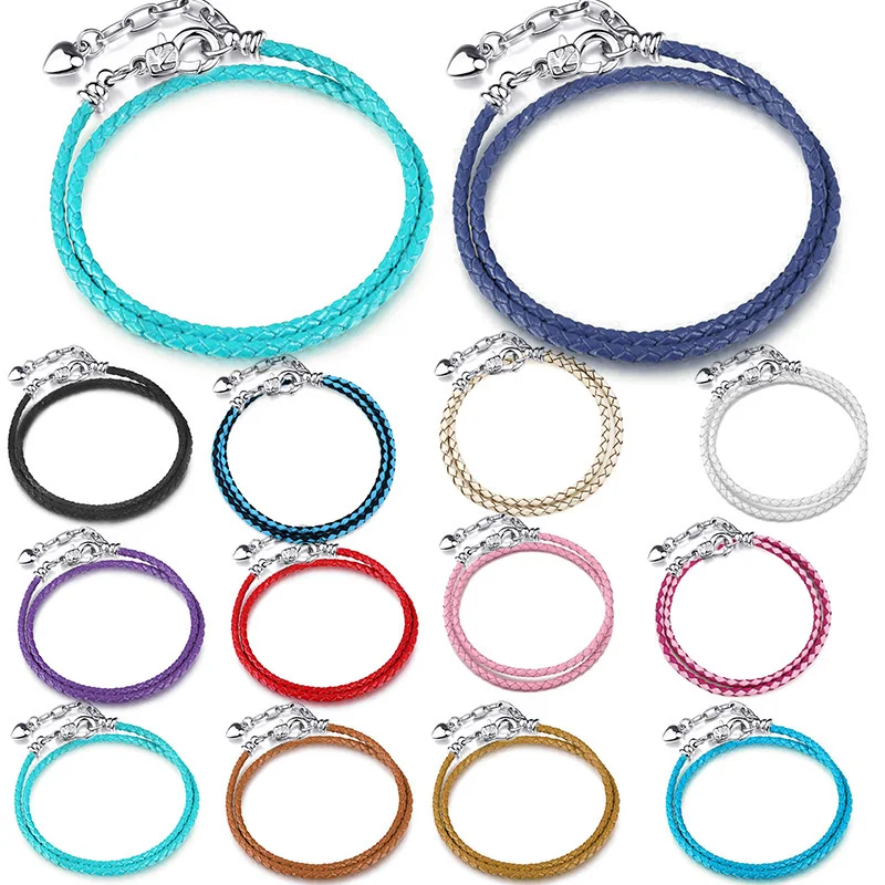 

2024 Double Circle Silver Lobster Buckle Heart Shaped Bracelet Women's Multi Color Chain Bracelets DIY Gifts Women Jewelry