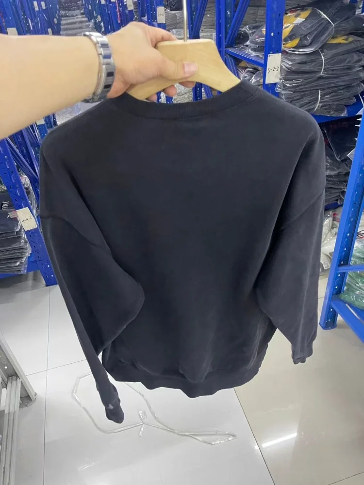 Saint Simple 컬러풀 레터 프린트 남성용 후드티 루즈핏 라운드넥 캐주얼 스웨트셔츠