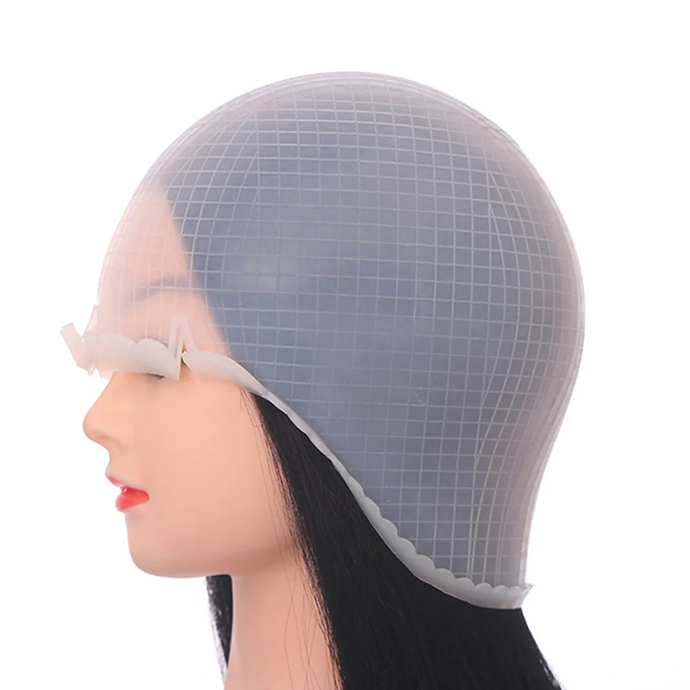 

2Set High Grade Silicone Hair Highlights Caps for DIY Dyeing with Crochet Tool Dye Cap Coloring Hair Cap