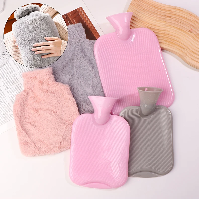 1000/2000ml Large Winter Plush Hot Water Bag PVC Explosion Proof And Heat Resistant Hand Warm Waist Bag Suitable For Home Gifts