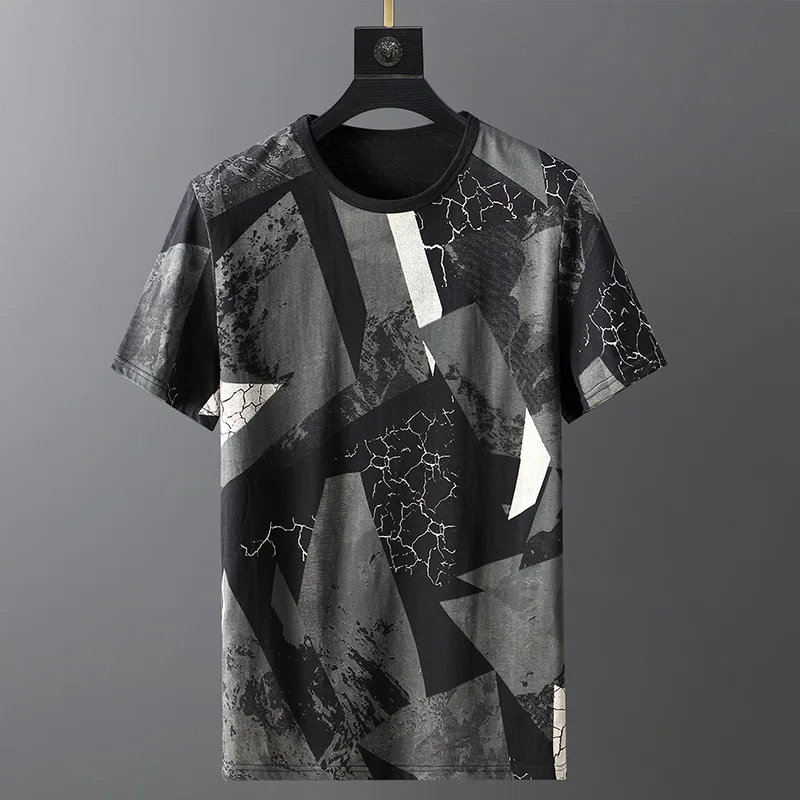 Camisetas con estampado de grafiti para hombre, ropa informal de manga corta a la moda, talla grande 8XL, 9XL, 10XL, verano, 2022