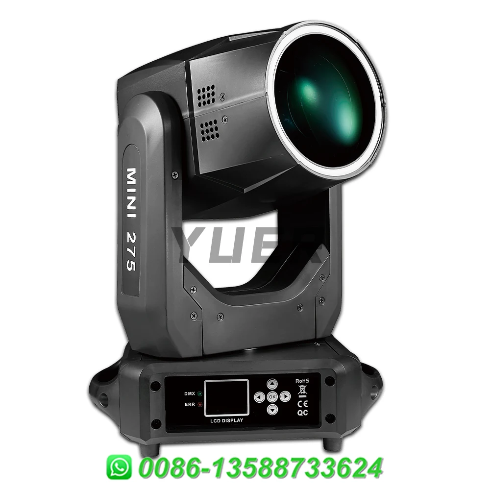 Mini 275W Moving Head Light Beam Spot DJ Stage Lights With Aperture Rainbow Effect DMX512 Disco Party Club Xmas Stage Effects