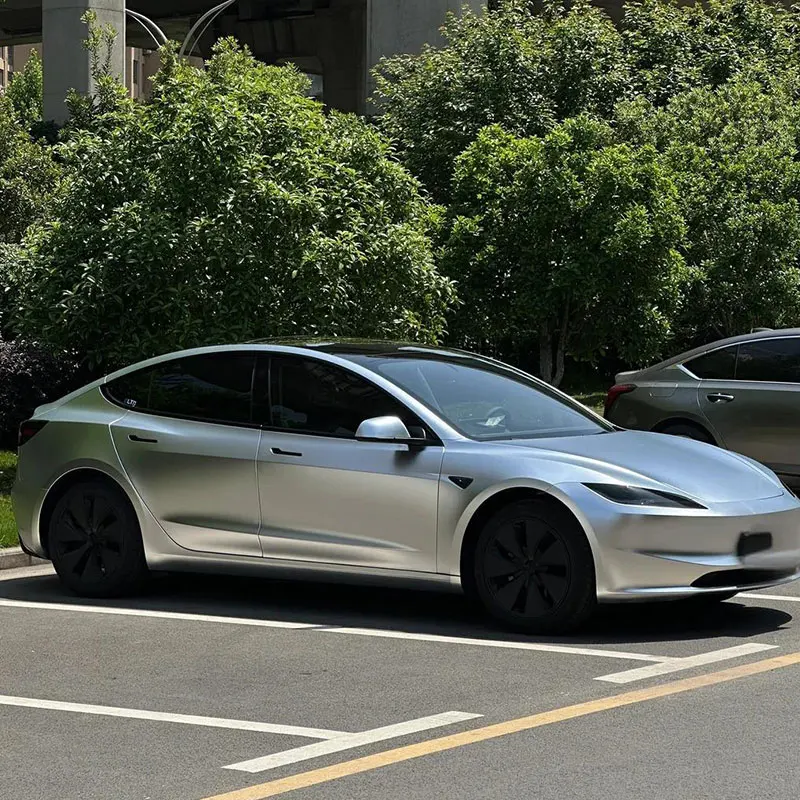 

8.5mil For Tesla Model 3 Highland 2024-UP Metal Silver Color Changing Film Anti-Scratch Vinyl Film Precut Paint Protection Film