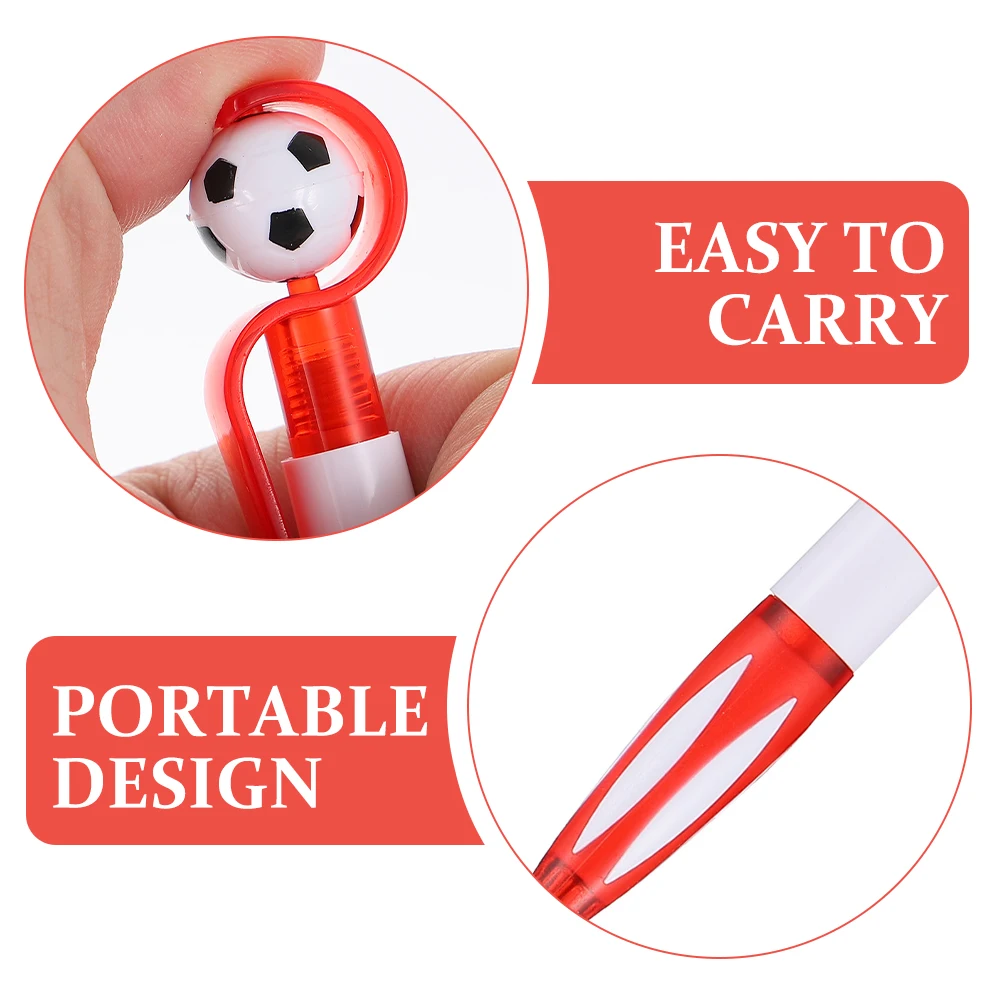 

10 Pcs Soccer Party Decorations Ballpoint Pens for Students Modeling Red Plastic Ink Football