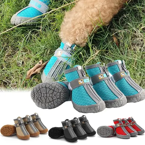 Zapatos para perros, suelas antideslizantes, protección gruesa de felpa, zapatos para mascotas, cálidos para perros, zapatos antideslizantes para perros, botines transpirables para escalar mascotas