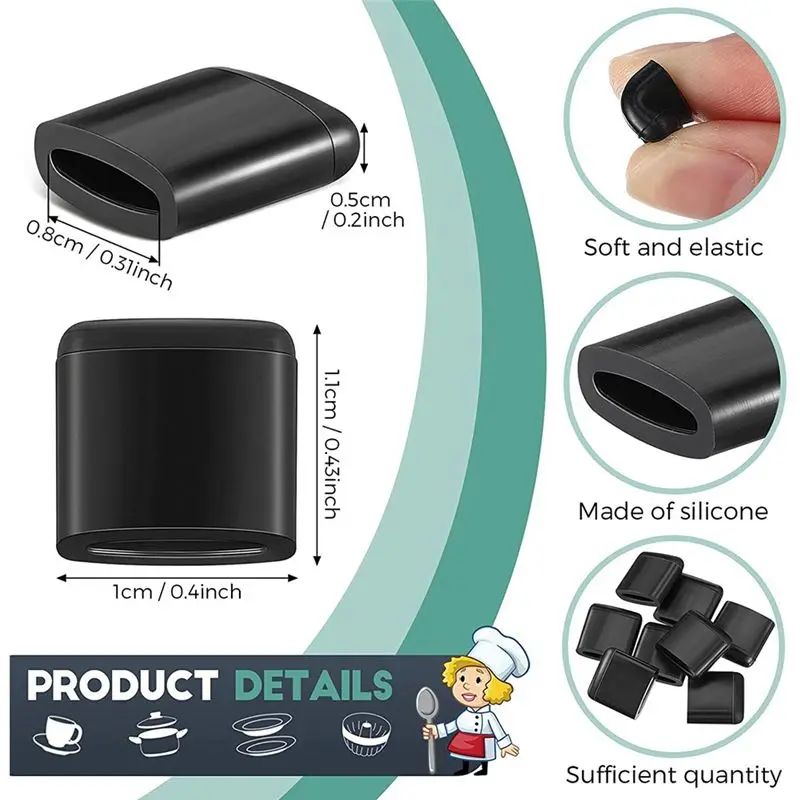 【PLAISIR】2X Air Fryer Rubber Bumpers,Air Fryer Tray Rubber Replace Parts,Non-Scratch Protective Covers For Air Fryer Pan - view 5
