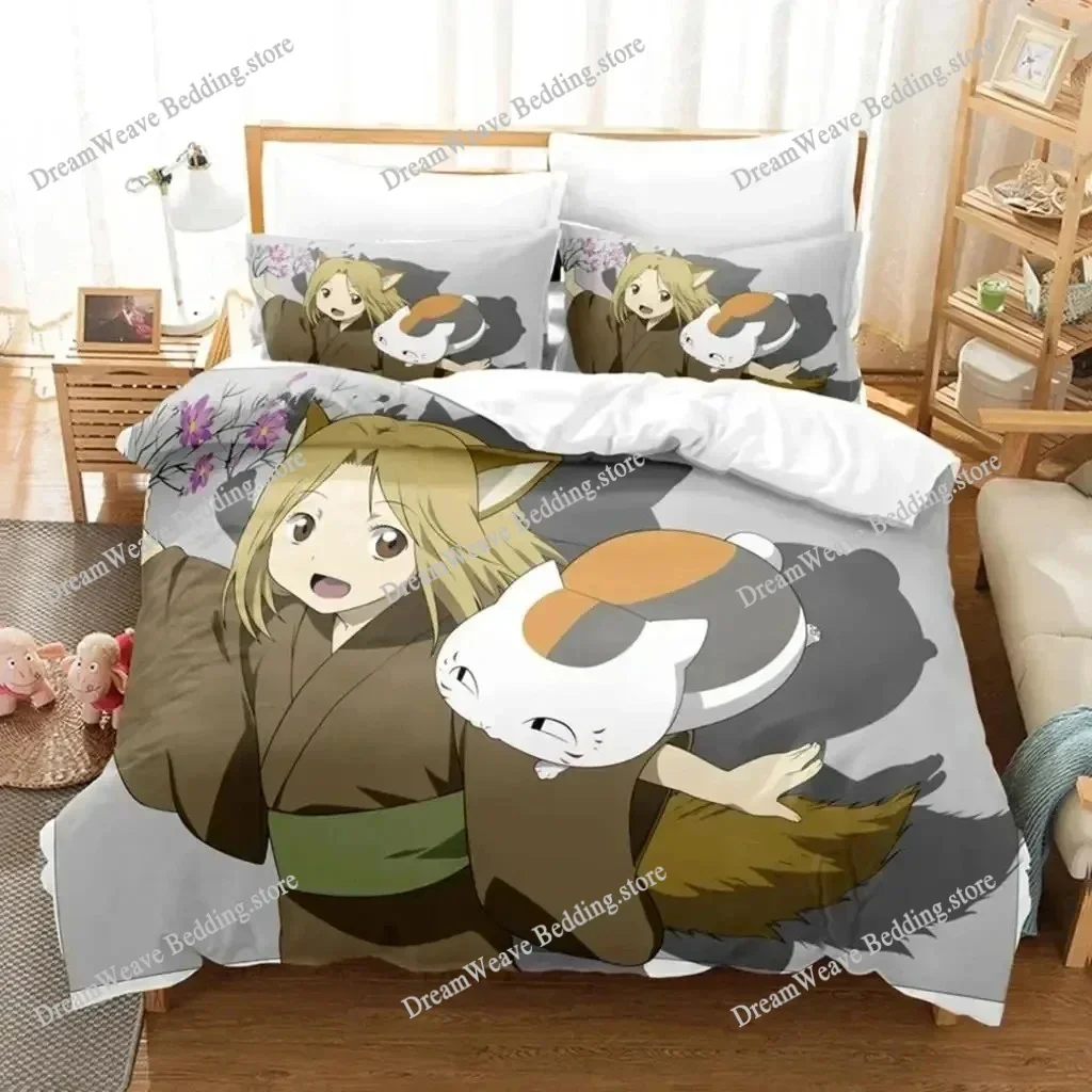 Anime Natsume's Book of Friends Bedding Set Boys Girls Twin Queen King Size Duvet Cover Pillowcase Bed Boys Adult Home Textile96