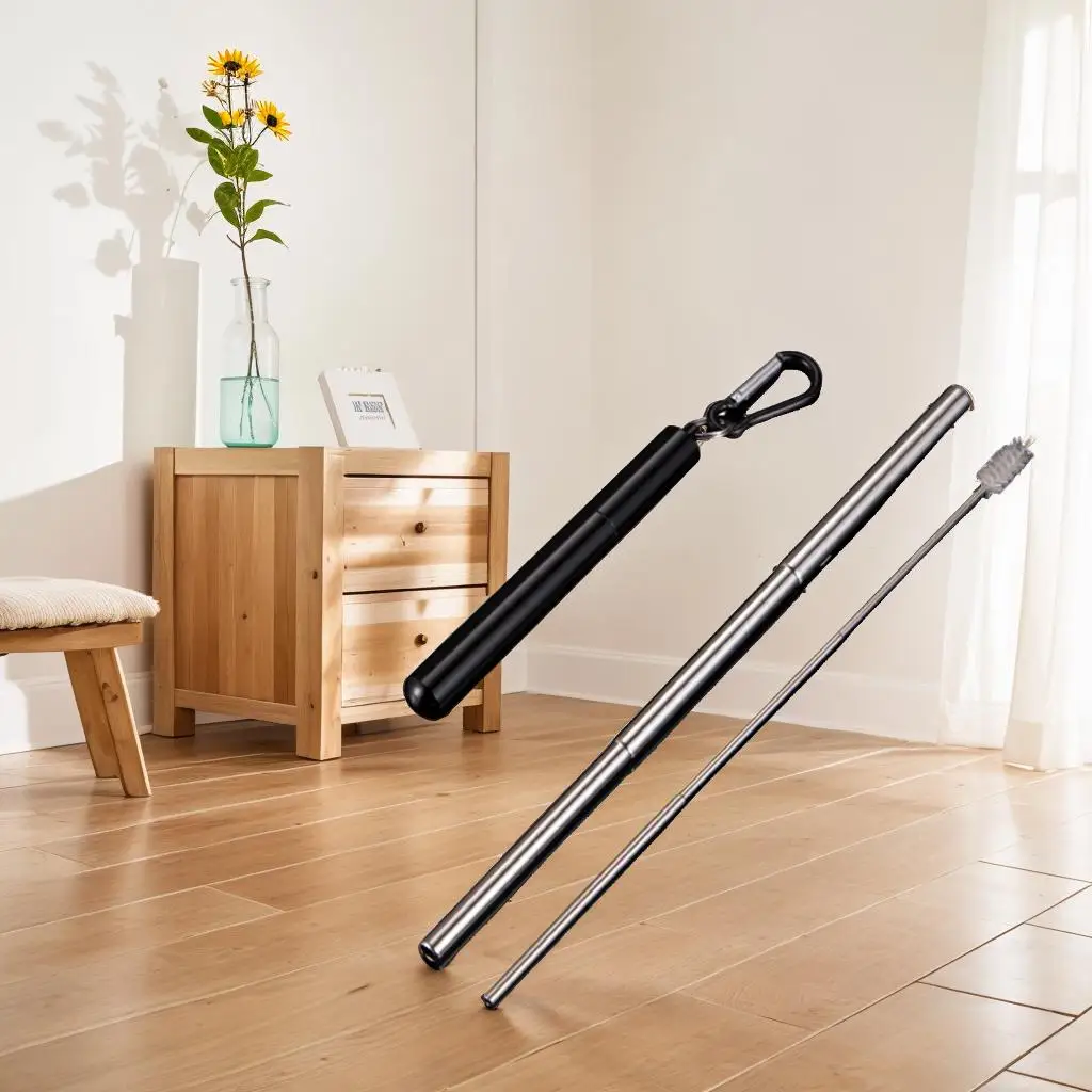 Perfect For Outdoor Travel Collapsible Straw Cleaning Brush For Straws Hygienic Cleaning Brush Reusable Drinking Straw