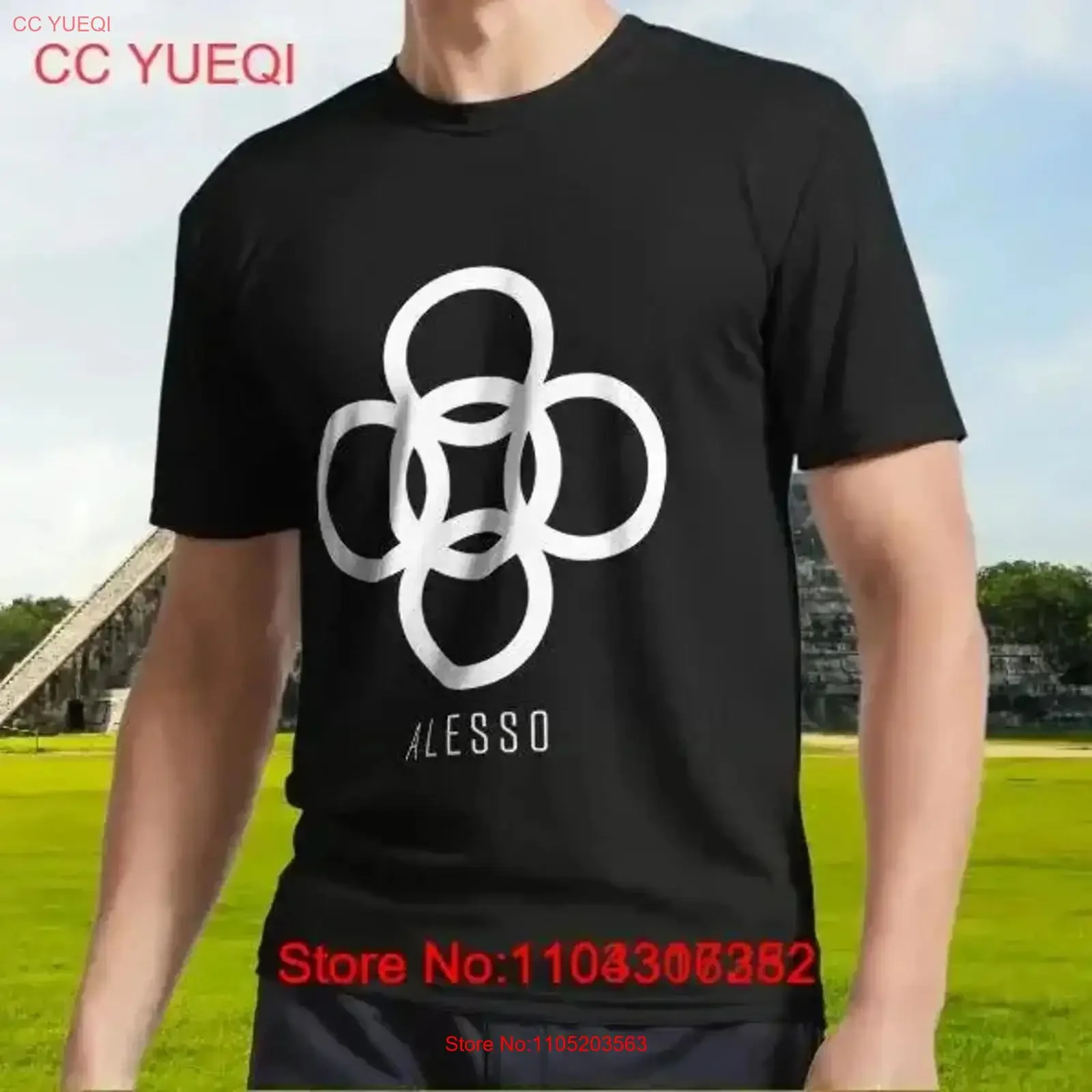 Nueva camiseta Alesso Active Logo divertido talla S a 5XL vintage lavada elegante cómodo ligeramente gráfico suave estirado