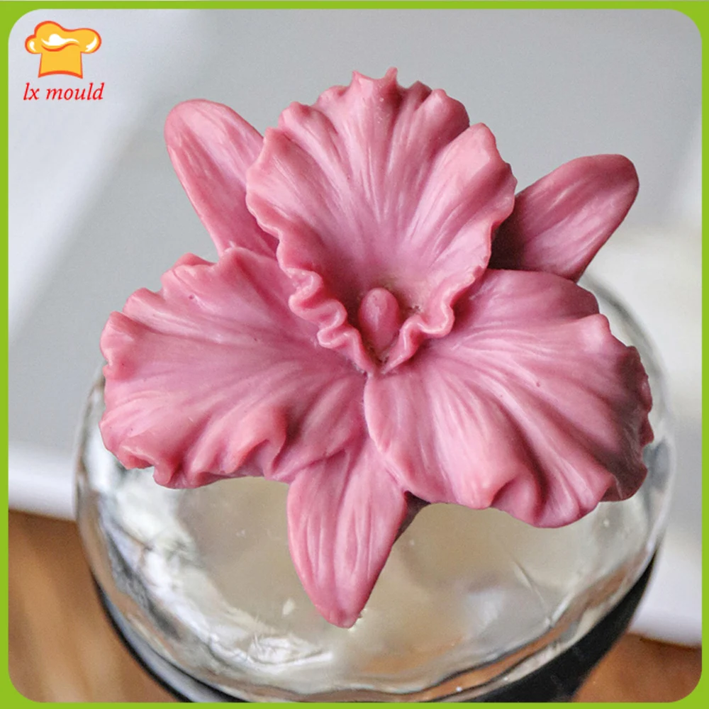 ORCHID SILICONE MOLD SOAP RESIN CLAY WAX MOLDS MOULD FLEXIBLE STURDY FLOWER