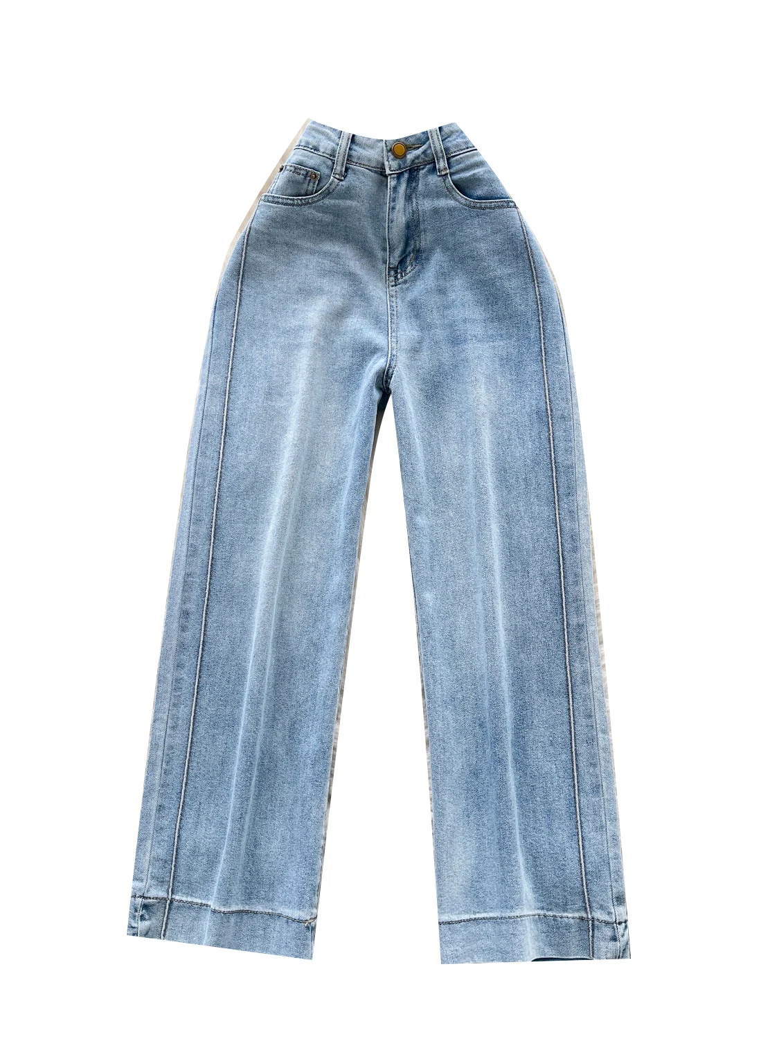 

Ретро пикантные девушки Sle с высокой талией, тонкие прямые широкие джинсы, женские летние новые легкие винтажные брюки с девятью точками