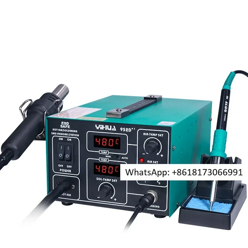 Manufacturer 852D+electric soldering iron soldering station 2-in-1 digital display hot air gun soldering station disassembly