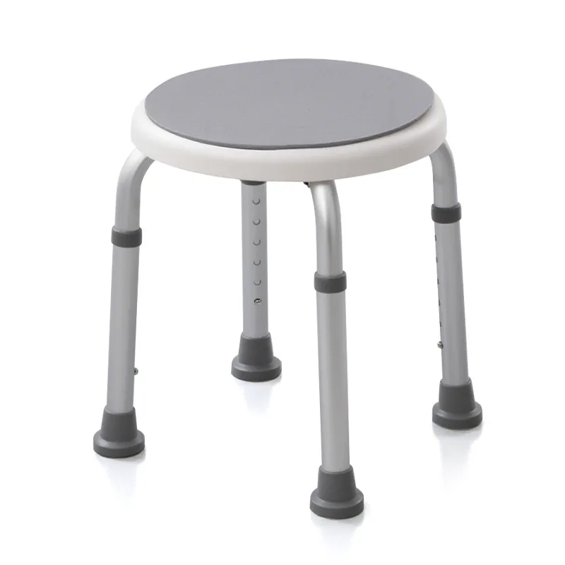 150KG Aluminum Alloy Shower Chair for Elderly Pregnant Women Swivel Bath Seat 30cm Wide Thickened Feet 6-Level Adjustable