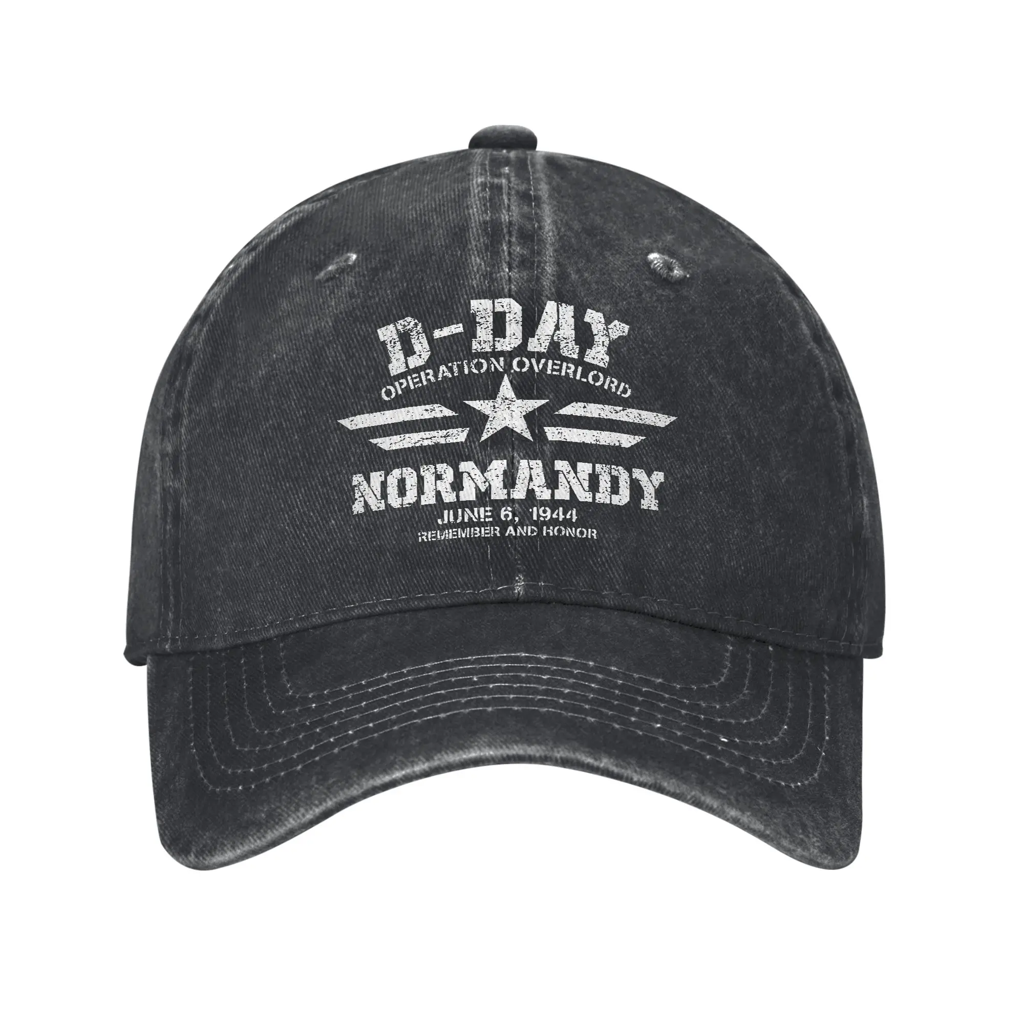 D-Day 1944 Remember and Honor Aged Men Women Baseball Cap Distressed Washed Caps Hat Vintage Outdoor Workouts Soft Snapback