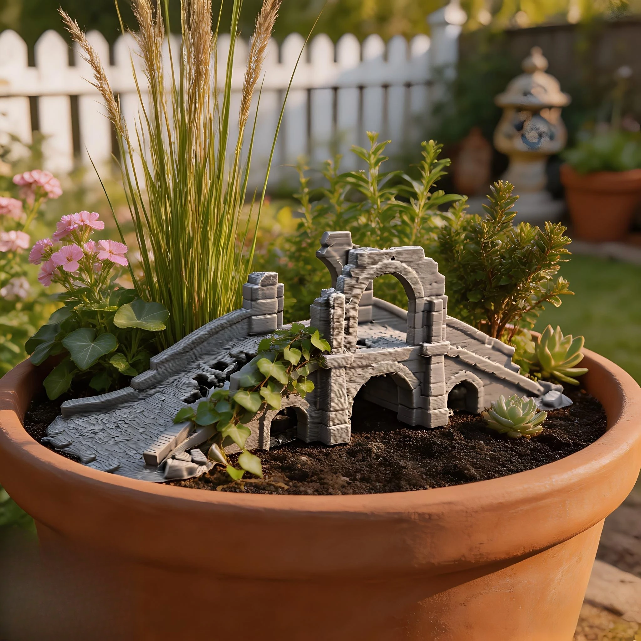 Weathered Stone Bridge Ruins Terrain 3D Printed Wargaming Scenery for Bonsai Decor Miniature Diorama Building Fairy Garden Decor