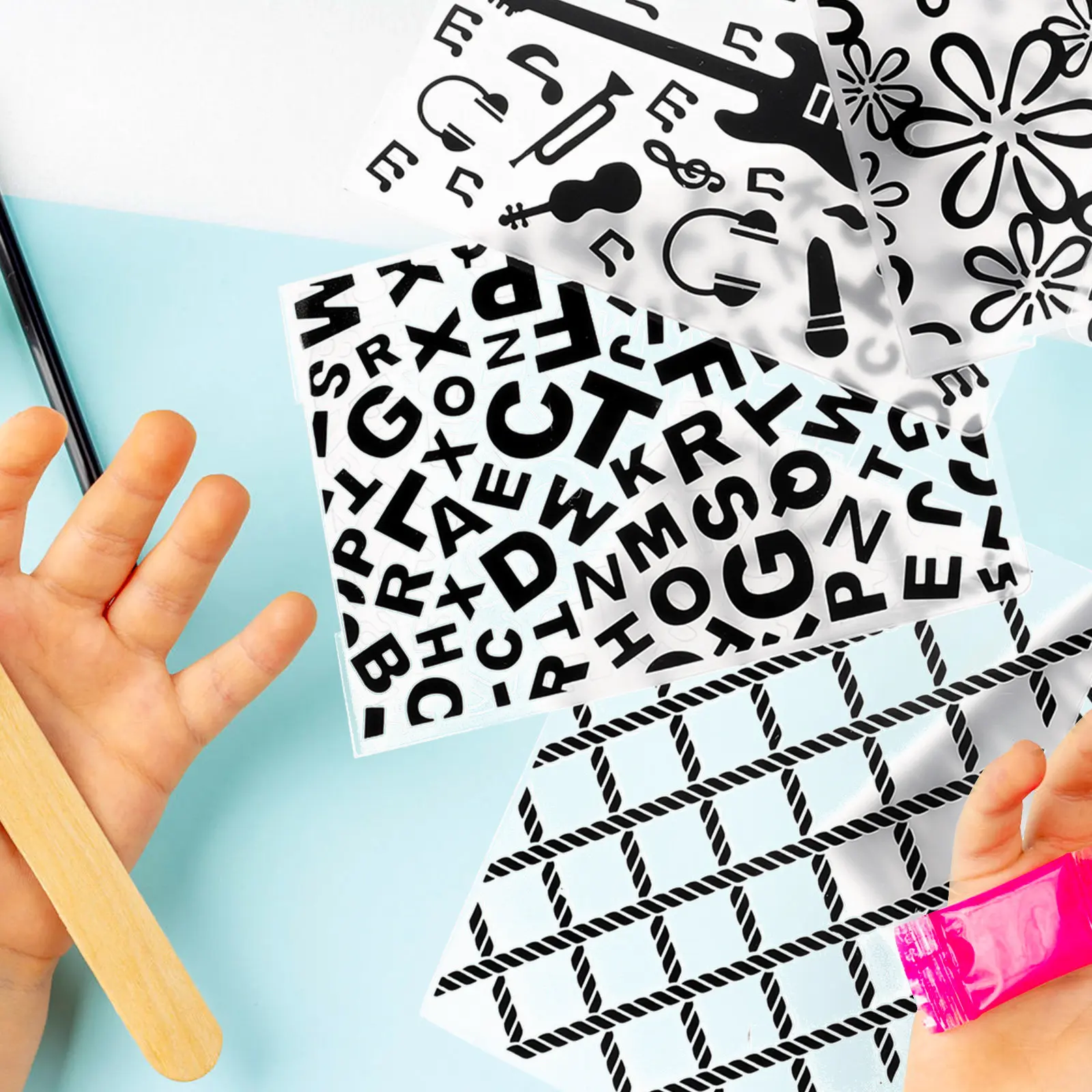 

Набор из 8 пластиковых трафаретов для тиснения, шаблоны для изготовления открыток, безопасный материал, долговечные, с четкой текстурой, простой геометрический дизайн