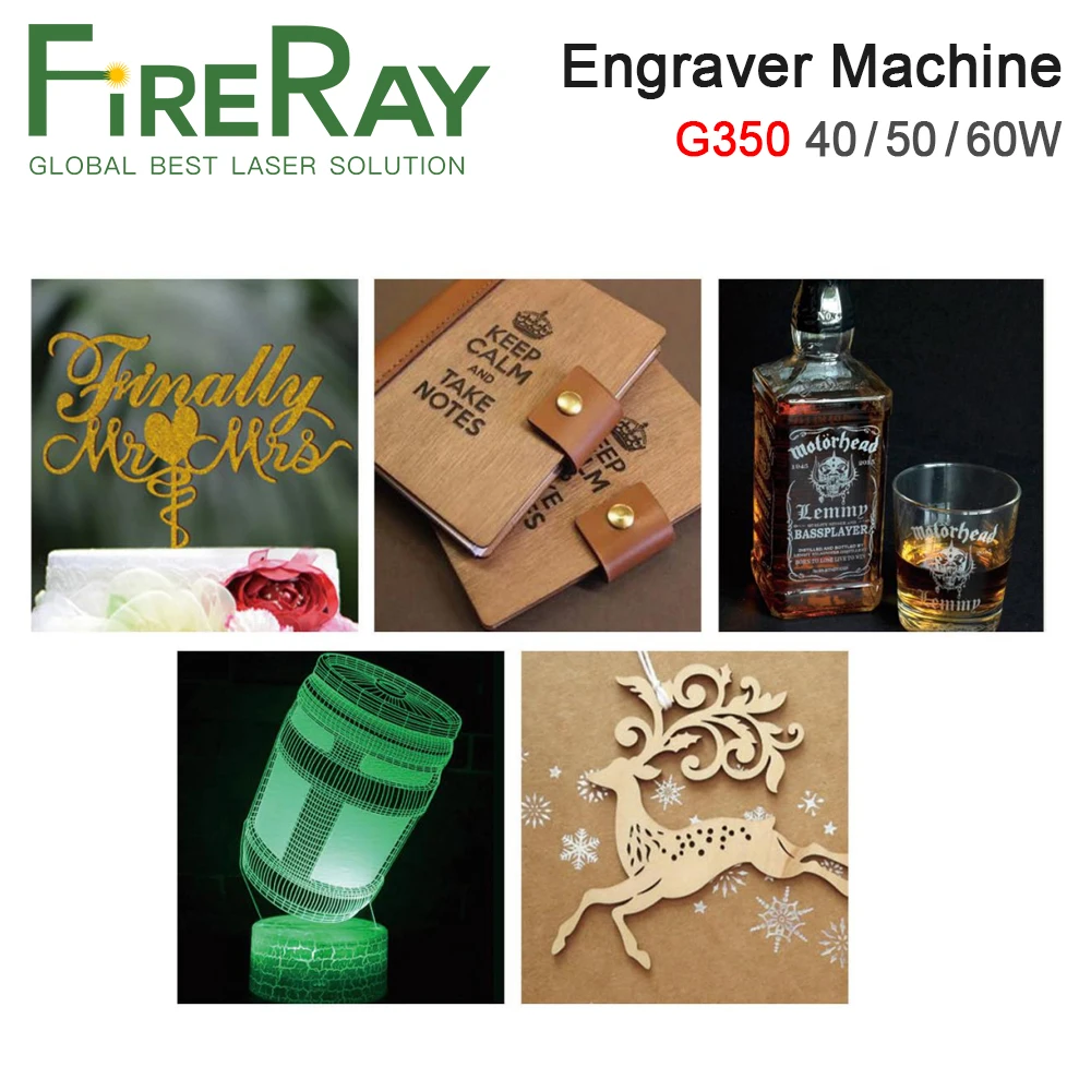 FireRay 50 واط 60 واط CO2 آلة الحفر والقطع بالليزر G350 300x500 مللي متر آلة الحفر بالليزر 220 فولت