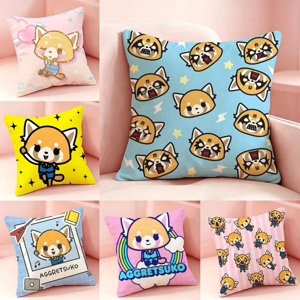 Anime AggretsukoS Cushion Cover Pillow Short Plush Pillow Cute Simple Style For Living Room Bedroom Birthday Gift