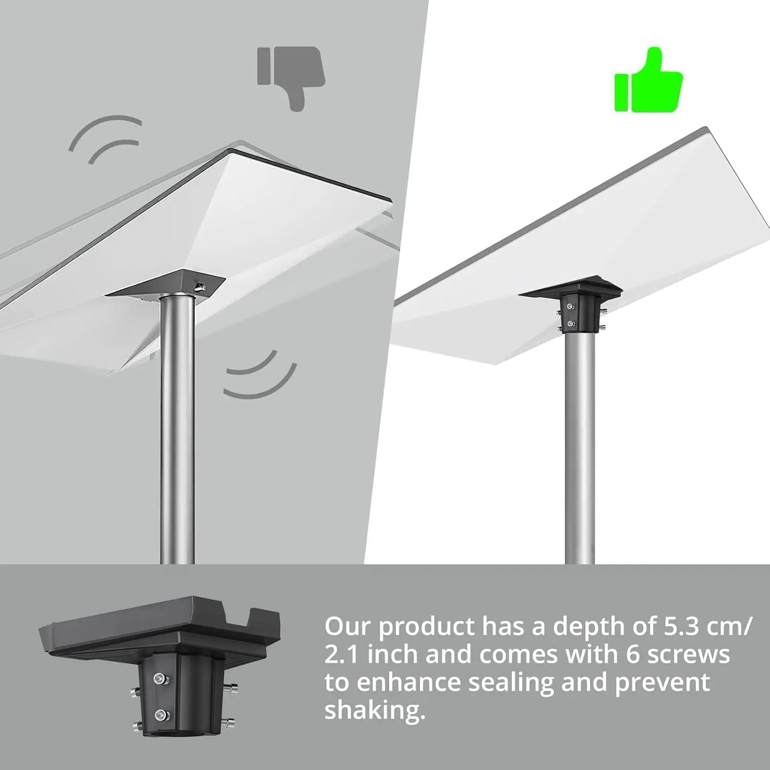 Justech Starlink Gen 3 Pipe Adapter,360° Adjustable Aluminum Alloy Starlink Mounting Kit Fits 0.78” to 1.5” Poles,Pole Mount