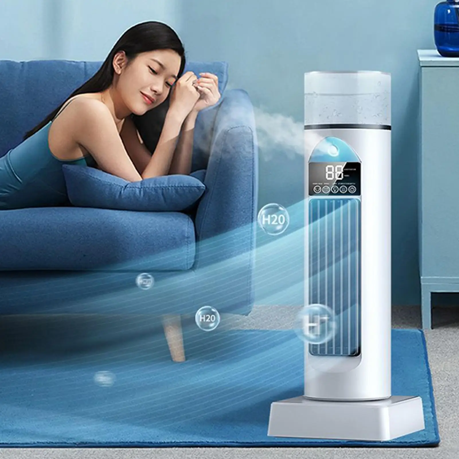 Portable Bladeless Personal Air Conditioner, Quiet Cooling Fan with Humidifier, Timer & Remote Control, Small AC for Home Office