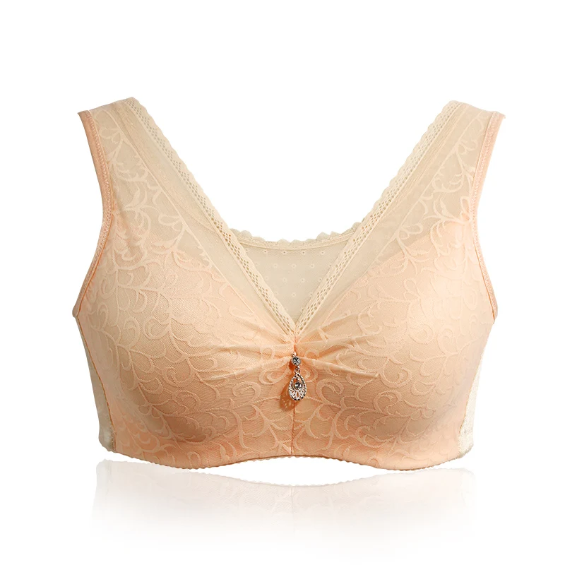 

6042 Sexy Lace Underwear Mastectomy Bra with Pockets for Artificial Breast Prosthesis Woman Without Steel Ring