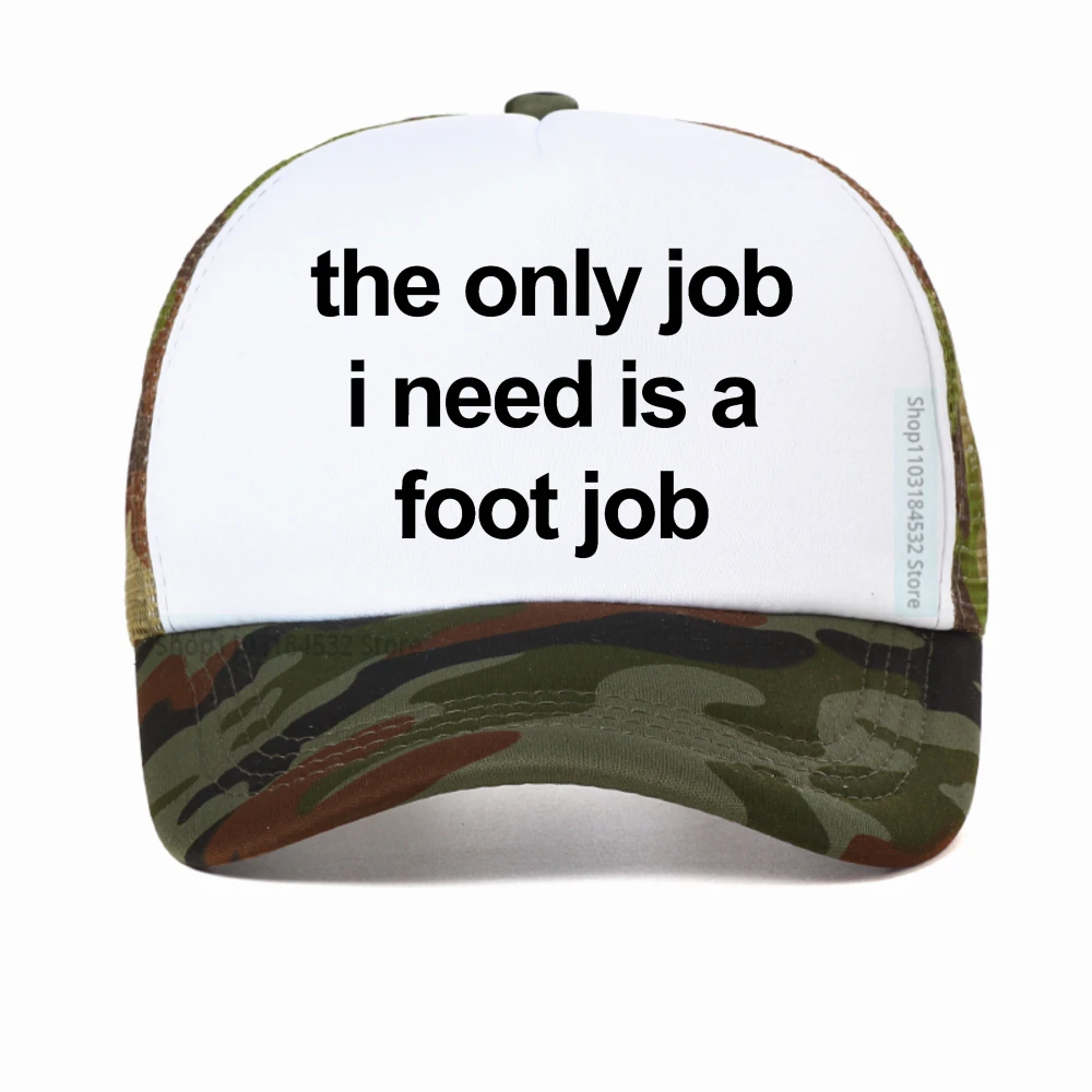 الوظيفي الوحيد الذي أحتاجه هو وظيفة القدم، قبعة بيسبول مطبوعة بشكل مضحك، قبعة كاجوال شبكية قابلة للتنفس، قبعات رياضية لسباق الدراجات النارية