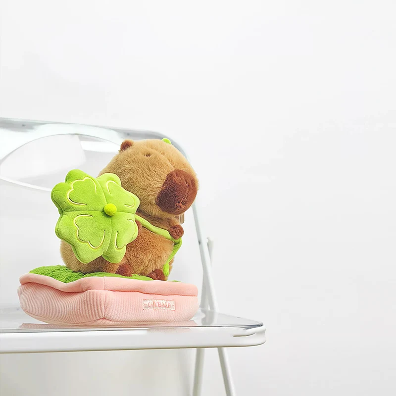 Peluche Capybara Kawaii 30 cm, style Cosplay Plante en Pot, avec motifs Pin, Banane, Citron, Trèfle à Quatre Feuilles, jouet et décoration d'intérieur