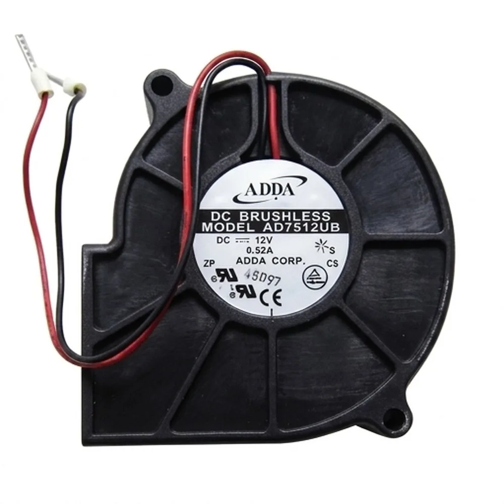 

For ADDA AD7512UB 7530 DC12V 0.52A 7CM 2-Wire Turbo Cooling Fan