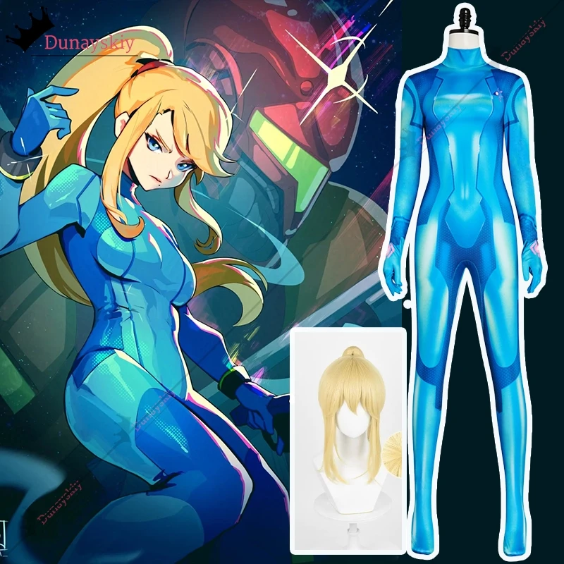 Metroid Samus Aran Game Hero Cosplay Costume Adult Children Print Jumpsuit Halloween Party Role-playing Bodysuit Power Suit