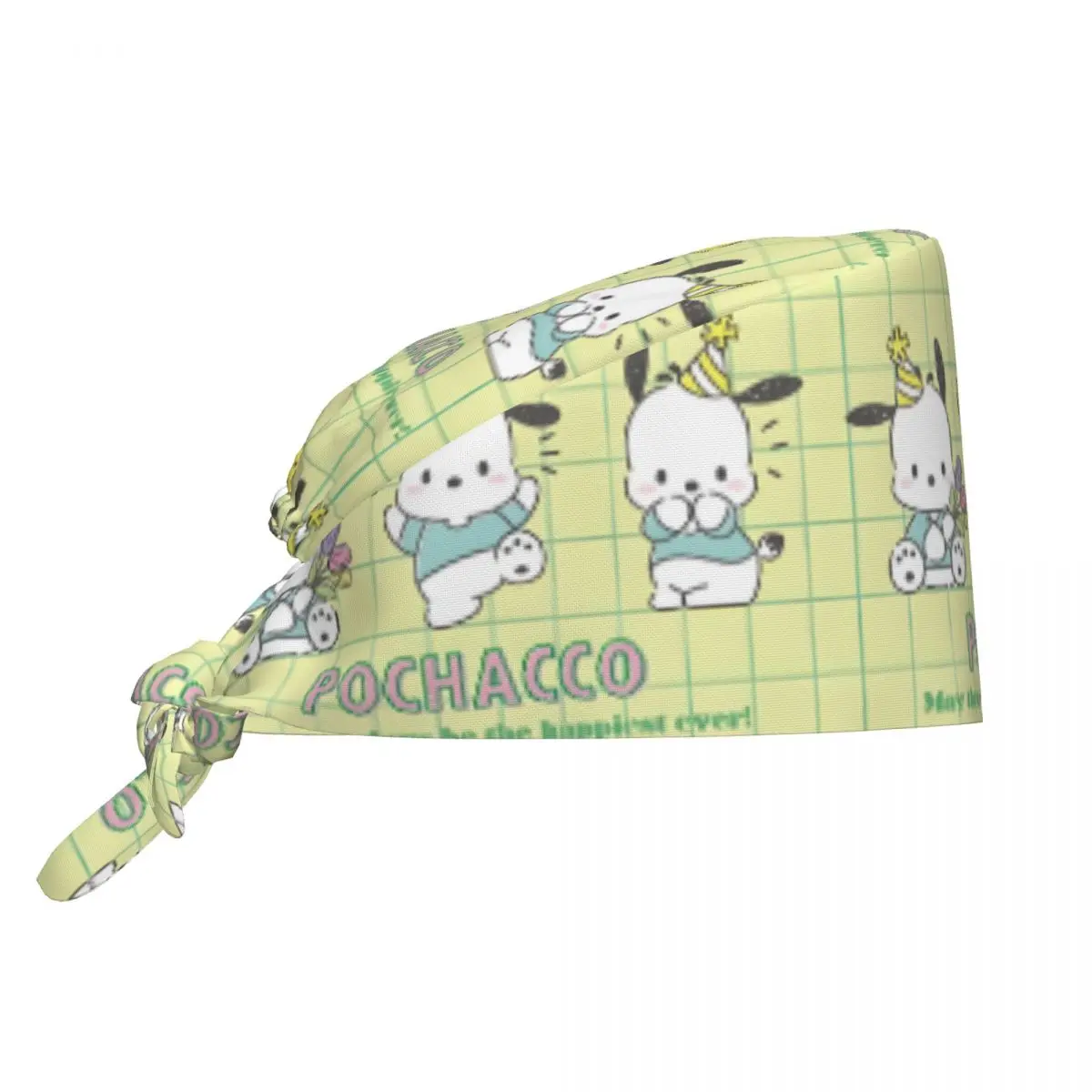 

Custom Pochacco Cute Cartoon Medical Staff Scrubs Hat Unisex Fasion Film For Chef Hat Scrub Caps