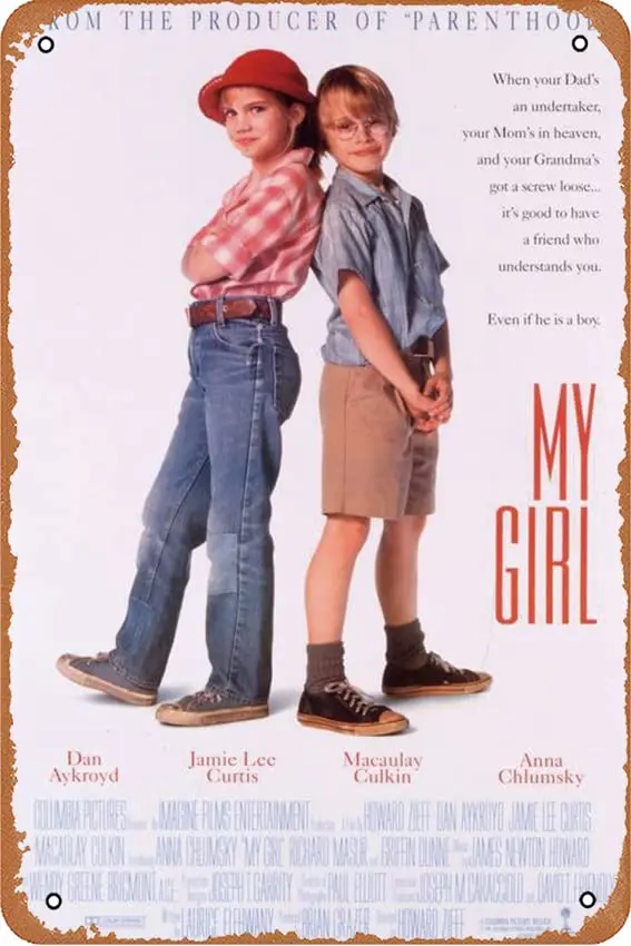 My Girl 1991 Movie Poster Retro tin Sign Wall Art Decor Metal Sign Decoration Sign 8x12 inch