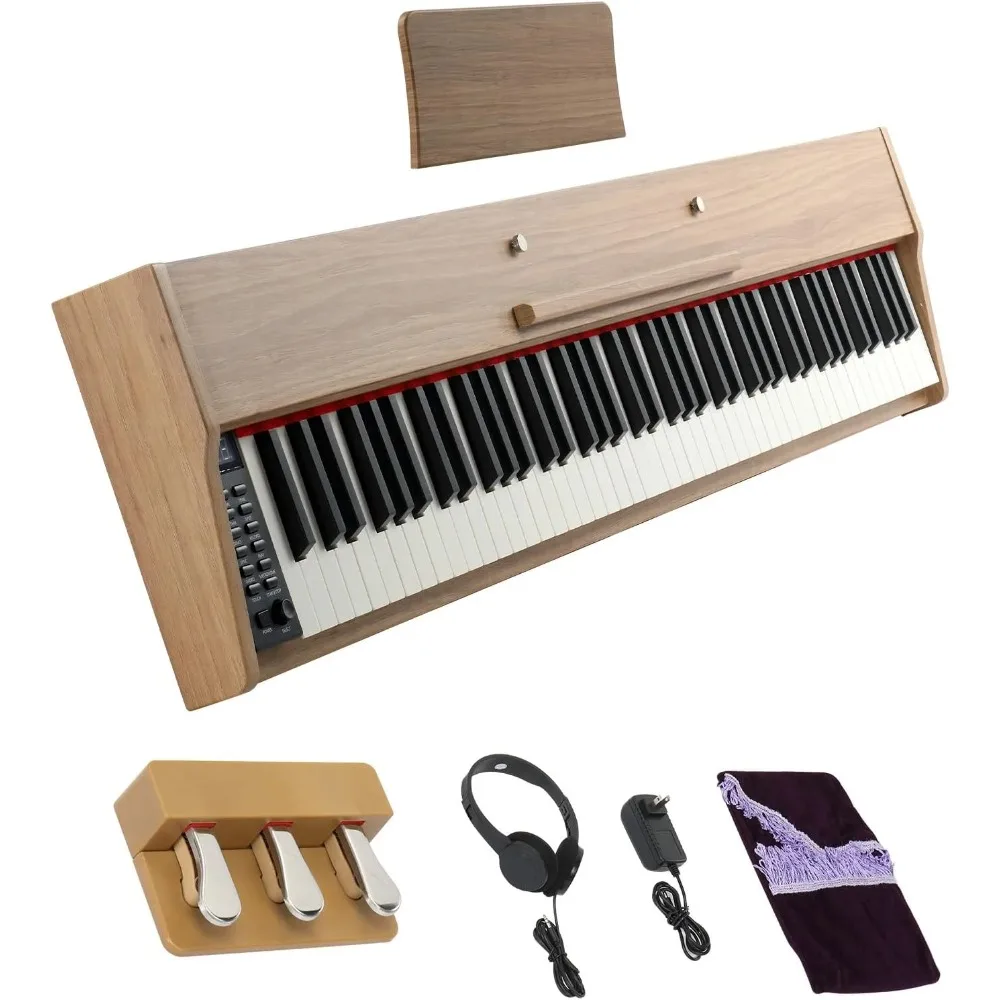 

Digital Piano Keyboard，Portable 88 keys Semi-Weighted Electric Piano with Three Pedals for Beginner, Bluetooth, Triple
