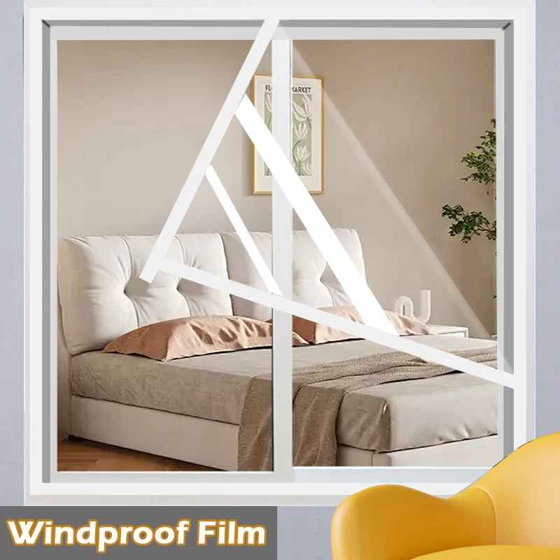 

DIY Window Windproof Soft Screen Winter Keep Warm Film Sunshine Room Self-Adhesive Clear Insulation Film Transparent Curtain