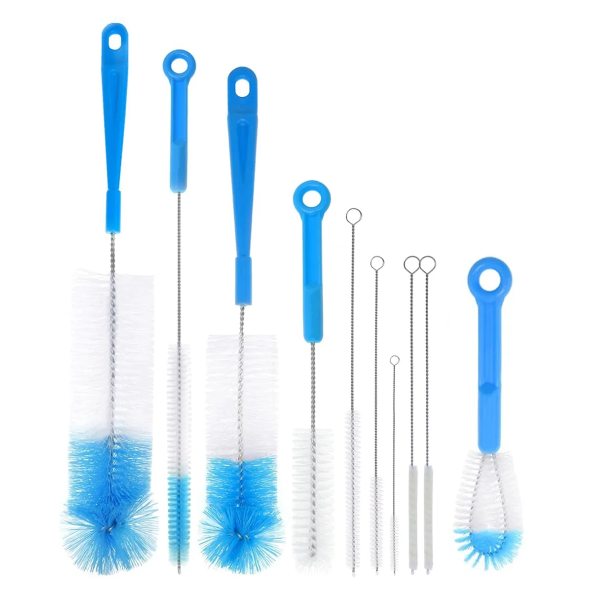 

10 Pack Bottle Cleaning Brush Set, Long Handle Stainless Steel Bottle Cleaner Brush, Deep Cleaning Handle Brush Kit