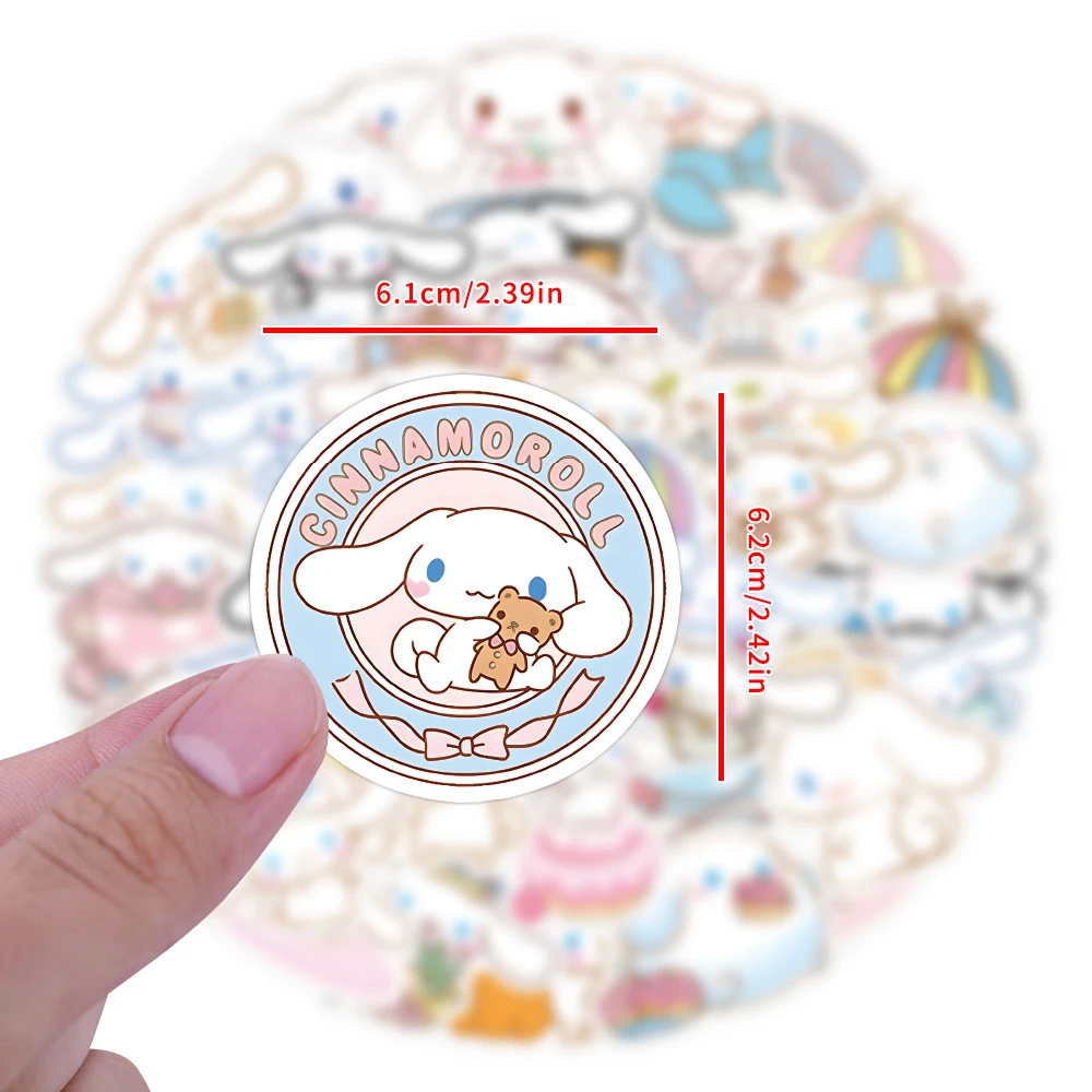 10/30/60pcs Anime Sanrio Cinnamoroll Cartoon Stickers Aesthetic Waterproof Decals DIY Laptop Stationery Kawaii Kids Sticker Gift