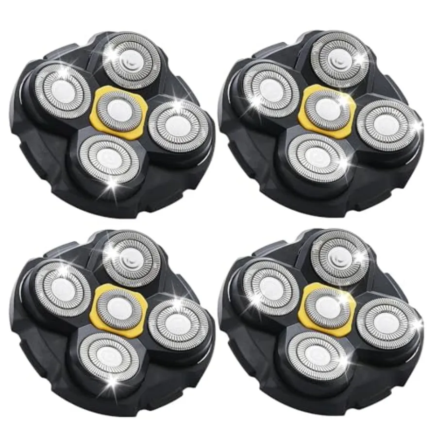 

Shaver Replacement Heads Compatible with Microtouch Titanium Head Shaver, for Bald Men 4 Pack