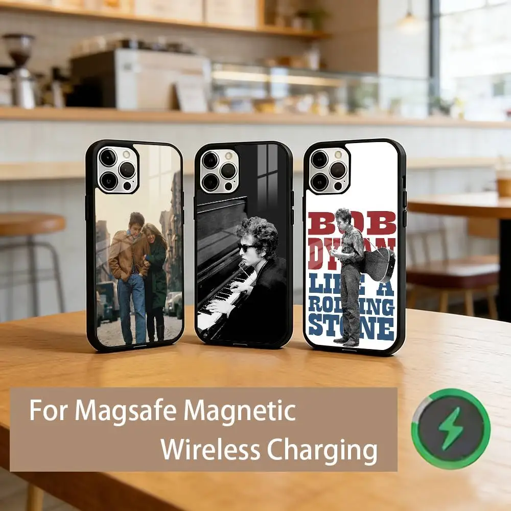 

B-Bob D-Dylan Phone Case For iPhone17,16,15,14,13,12,11 Plus,Pro Magnetic with Magsafe Wireless Charging