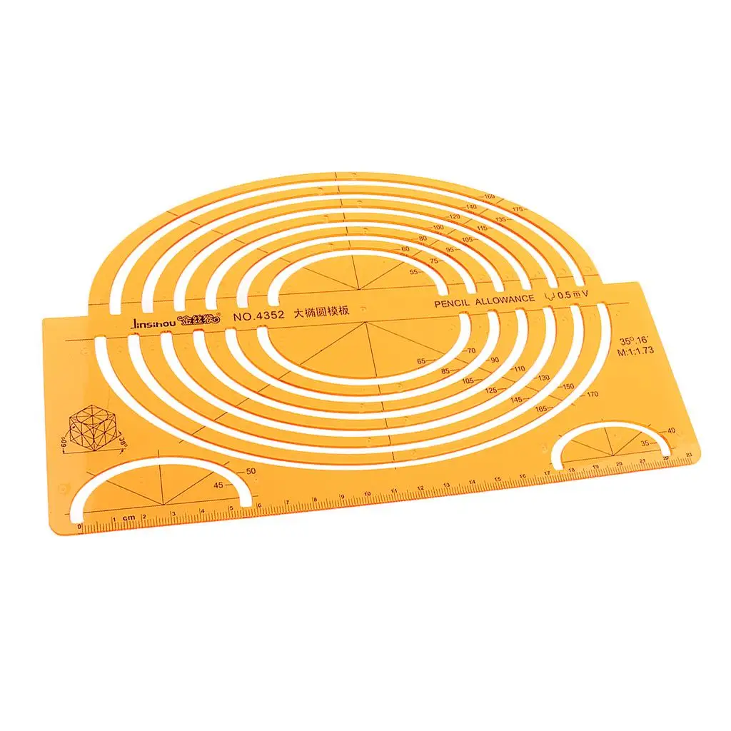 Drafting Ruler Large Ellipse Template for Isometric Drawing Stencil for Students Art Tool for Precision Work
