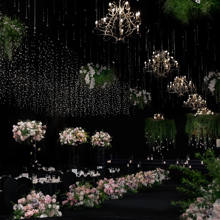 عالية الجودة تصميم كريستال أضواء الثريا الديكور متجر فيلا قاعة الزفاف الاكريليك الحديثة قلادة LED مصباح #4