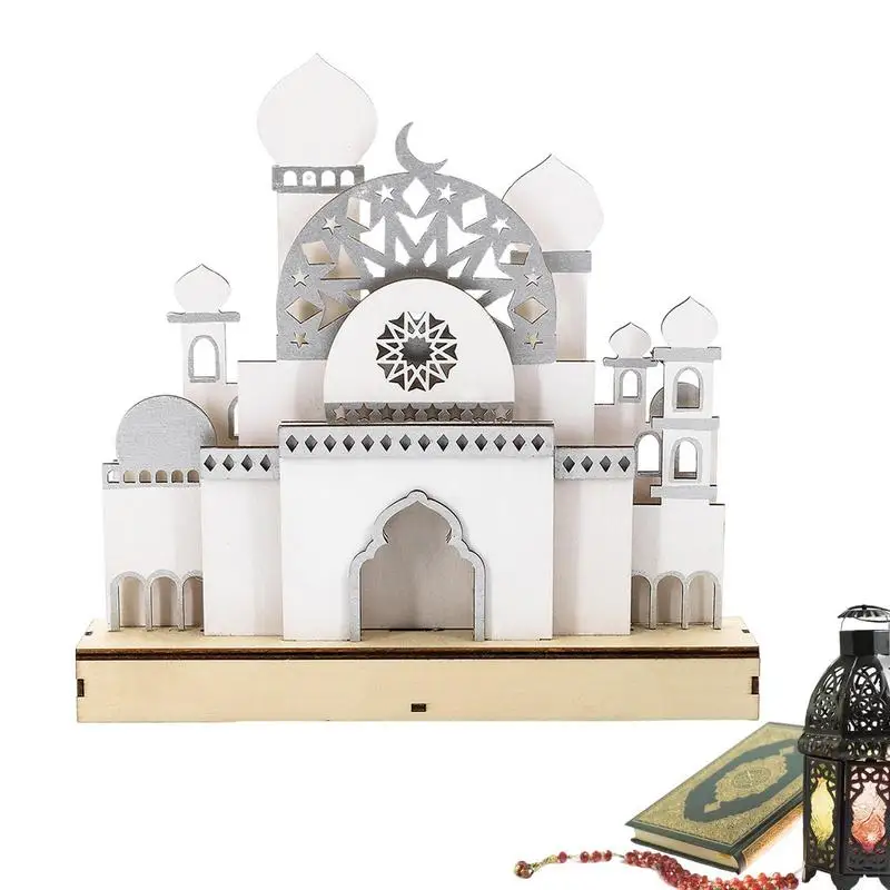 Islamic Gift Islamic Decoration For Home Mosque Decorations Islamique Castle Sculptures Figurines Night Lights Eid Al Fitr Decor