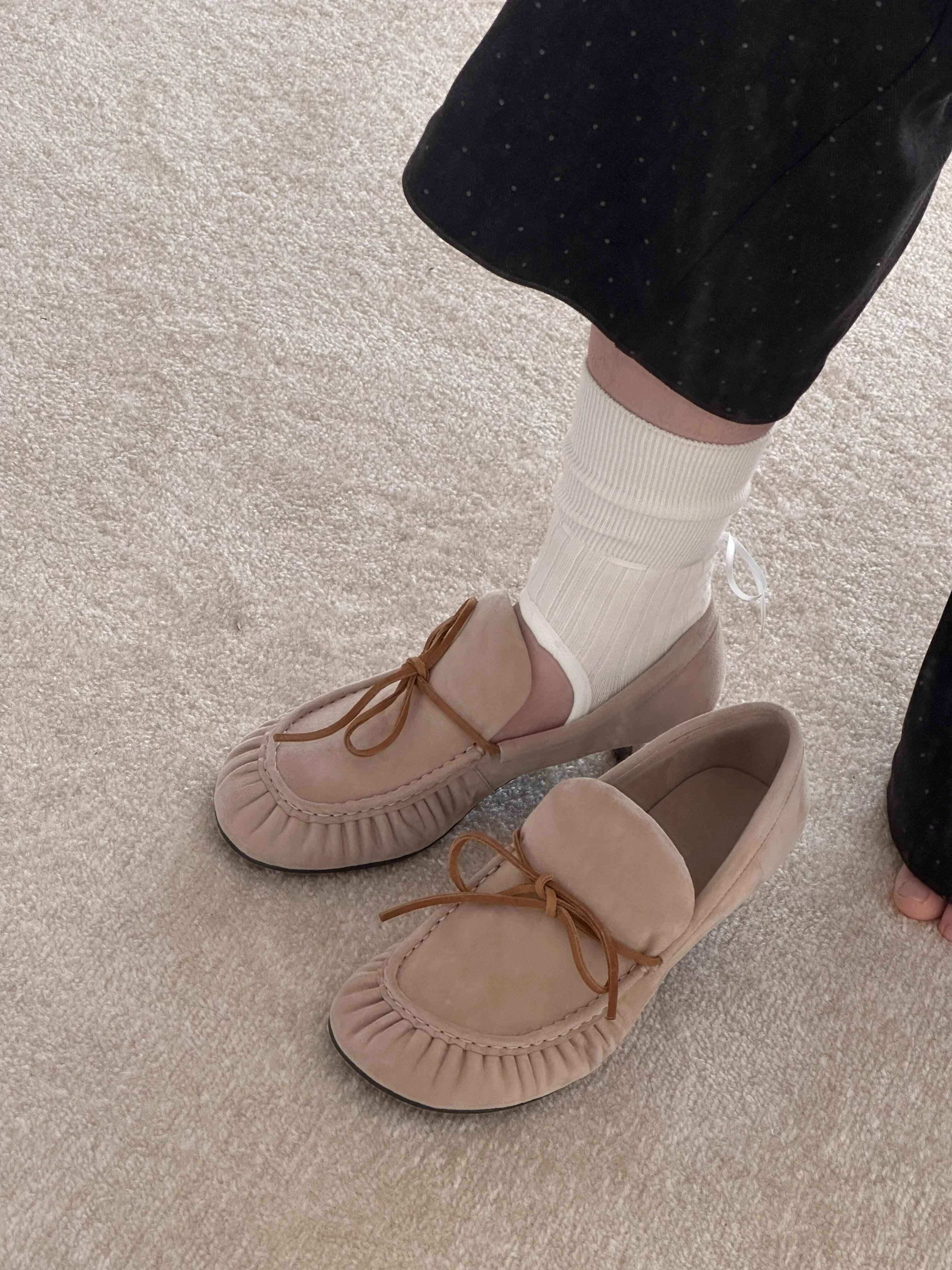 Mocassins en daim à talon chat - Vintage Slip Dress avis et prix