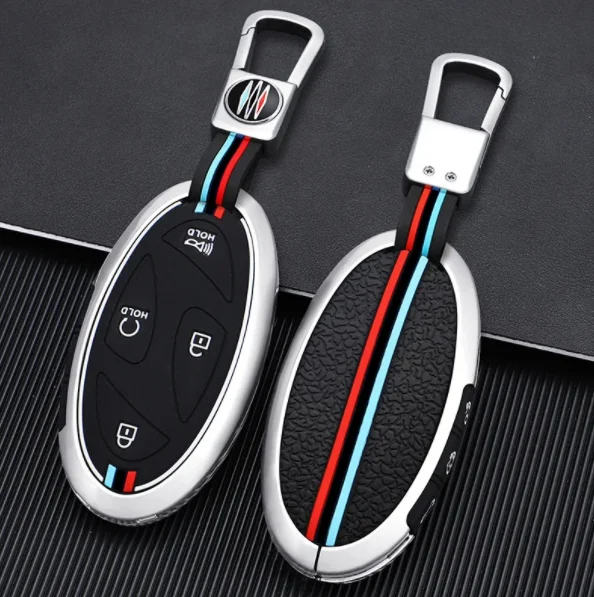 5 7 Buttons Zinc Alloy + Silicone Car Key Case Cover For Hyundai Kona Ev Grandeur GN7 IONIQ 6 2023 2024 Remote Key Protect Shell