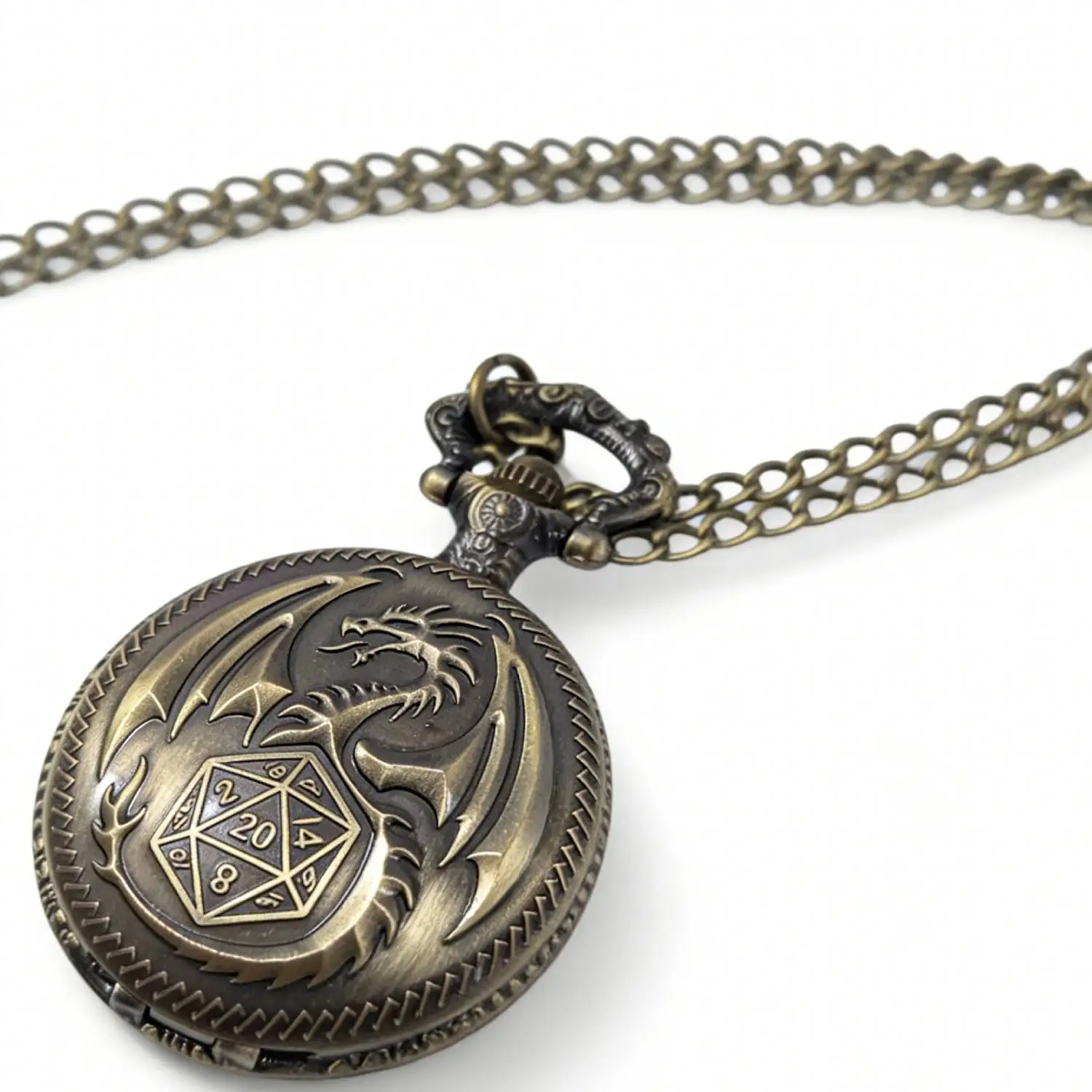 

Набор карманных часов-осьминогов с кубиками - Стильные часы в стиле стимпанк с миниатюрными металлическими кубиками для D&D, корпус часов в виде осьминога/глаза дракона, маленький кубик