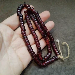Tibetan Backflow Old Pulp Burgundy Agate Hollow Bead 108 Buddha Rosary Beads Accessories Necklace